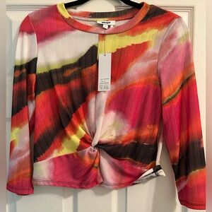 DKNY Women's Vibrant Twist-Front Blouse.